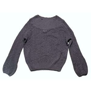 Billabong Crochet Style Bell Sleeve Scoop Neck Sweater Small